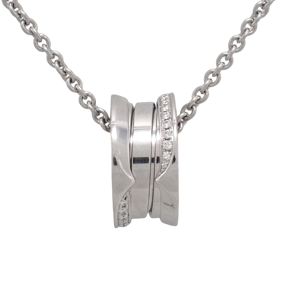 ビー・ゼロワン ネックレス ダイヤモンド D0.14 ホワイトゴールド K18WG 14.6g