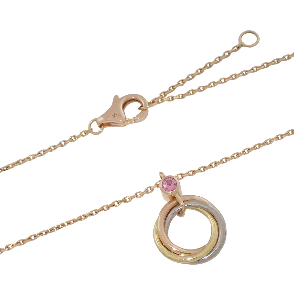 ベビートリニティ ネックレス ピンクサファイア K18YG WG PG 3.0g