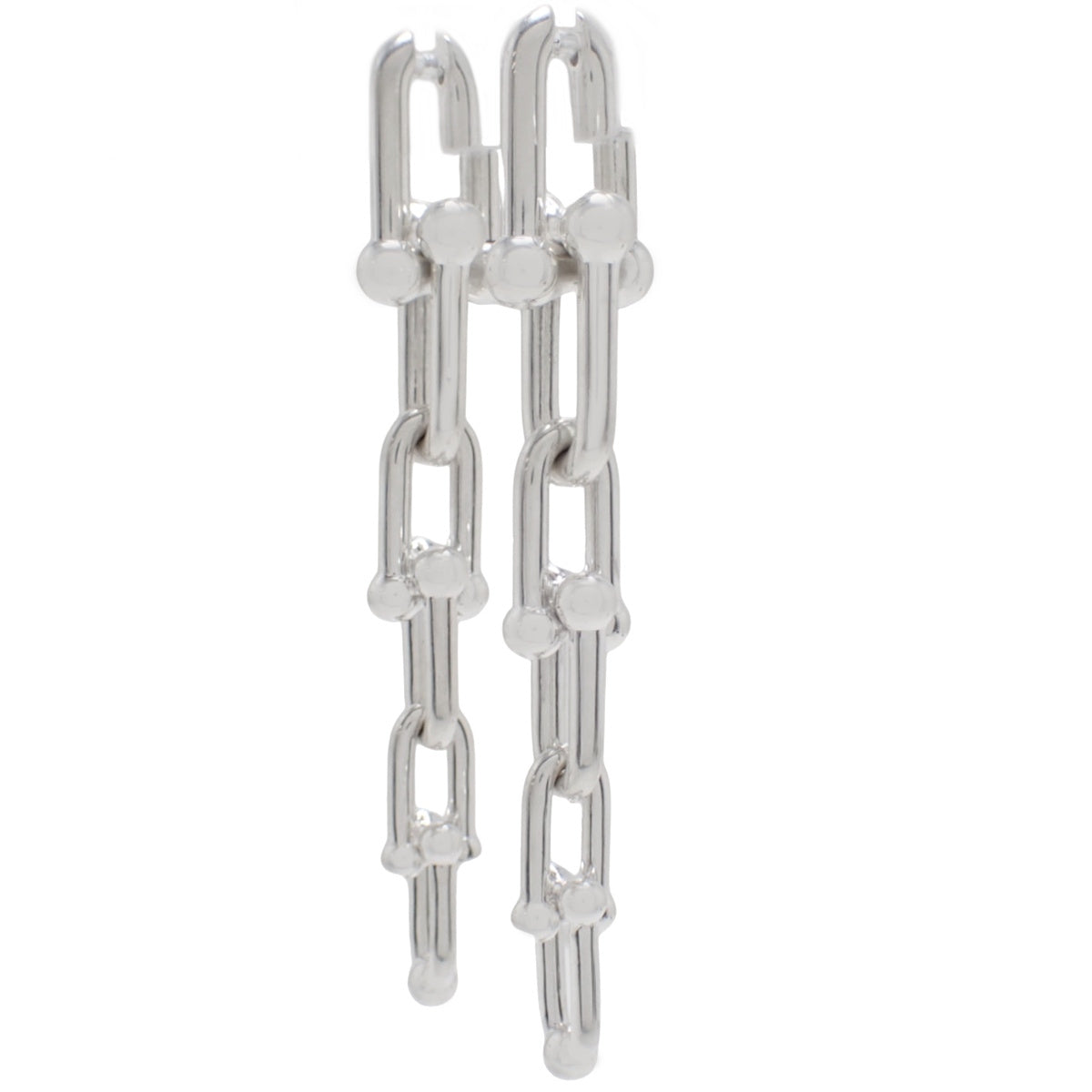 グラジュエイテッド リンク ピアス シルバー SV925