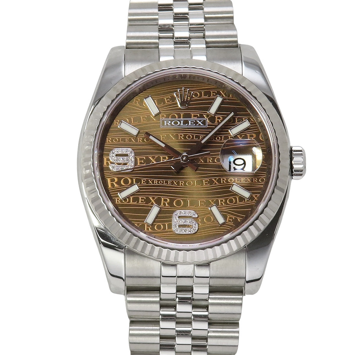 デイトジャスト 116234 WG/SS ウエーブ文字盤 6.9ダイヤ 自動巻き メンズ