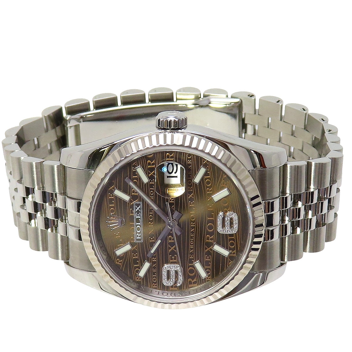 デイトジャスト 116234 WG/SS ウエーブ文字盤 6.9ダイヤ 自動巻き メンズ