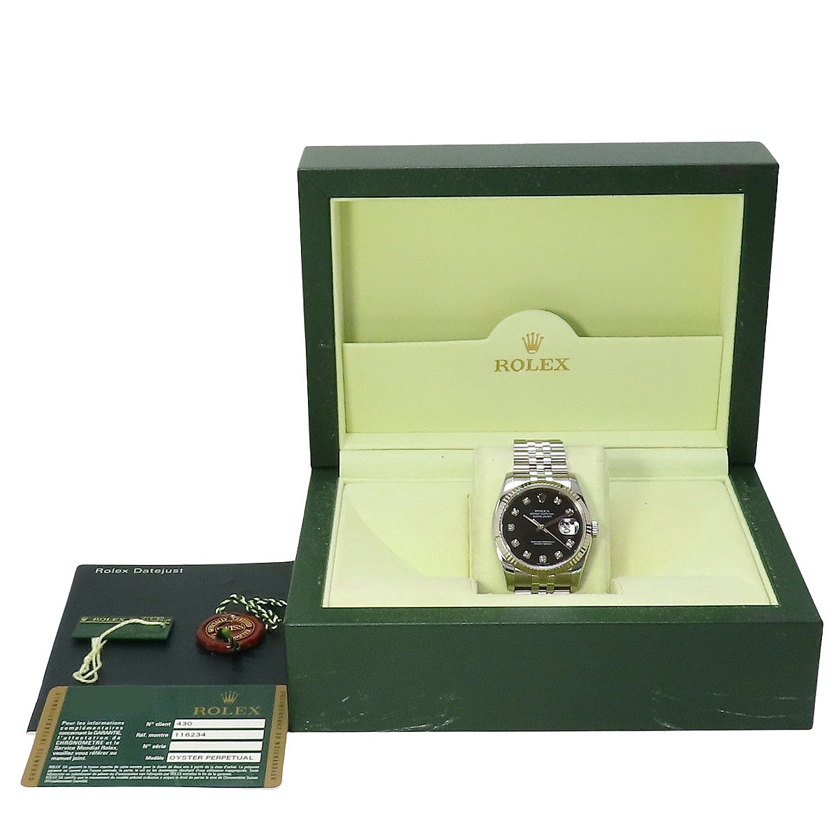 デイトジャスト 116234G WG/SS ランダム番 10Pダイヤ 自動巻き メンズ