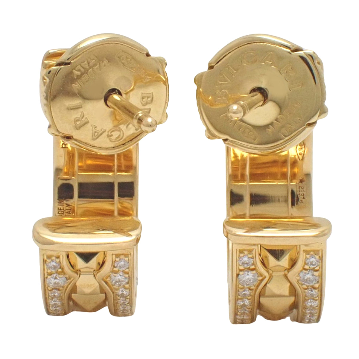 ビー・ゼロワン ロックイヤリング ダイヤモンド イエローゴールド K18YG 10.0g