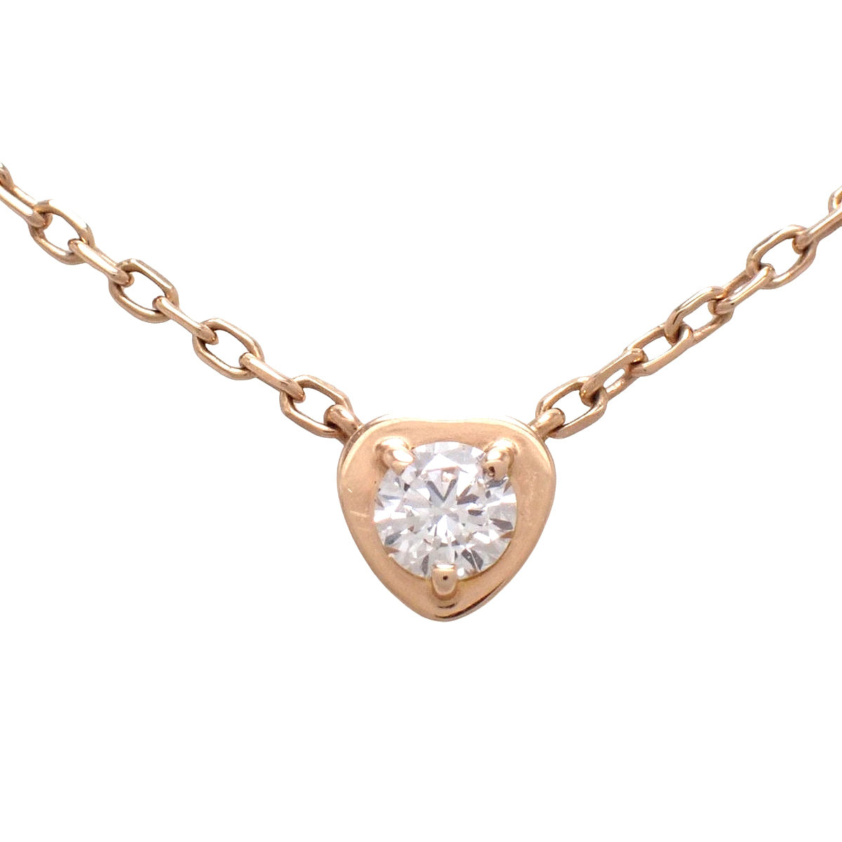 ディアマン レジェ ハート ネックレス ダイヤモンド ピンクゴールド K18PG 3.2g