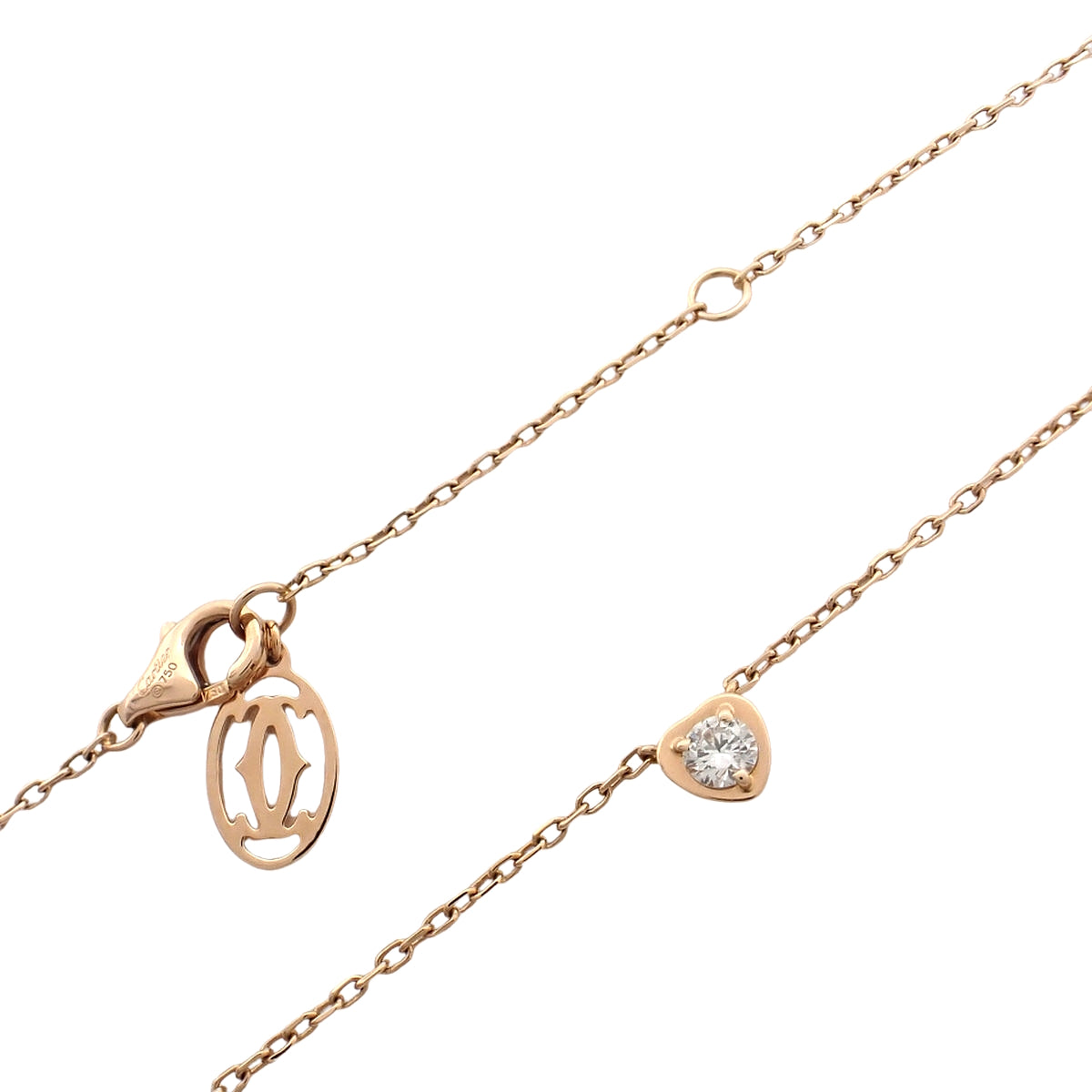 ディアマン レジェ ハート ネックレス ダイヤモンド ピンクゴールド K18PG 3.2g