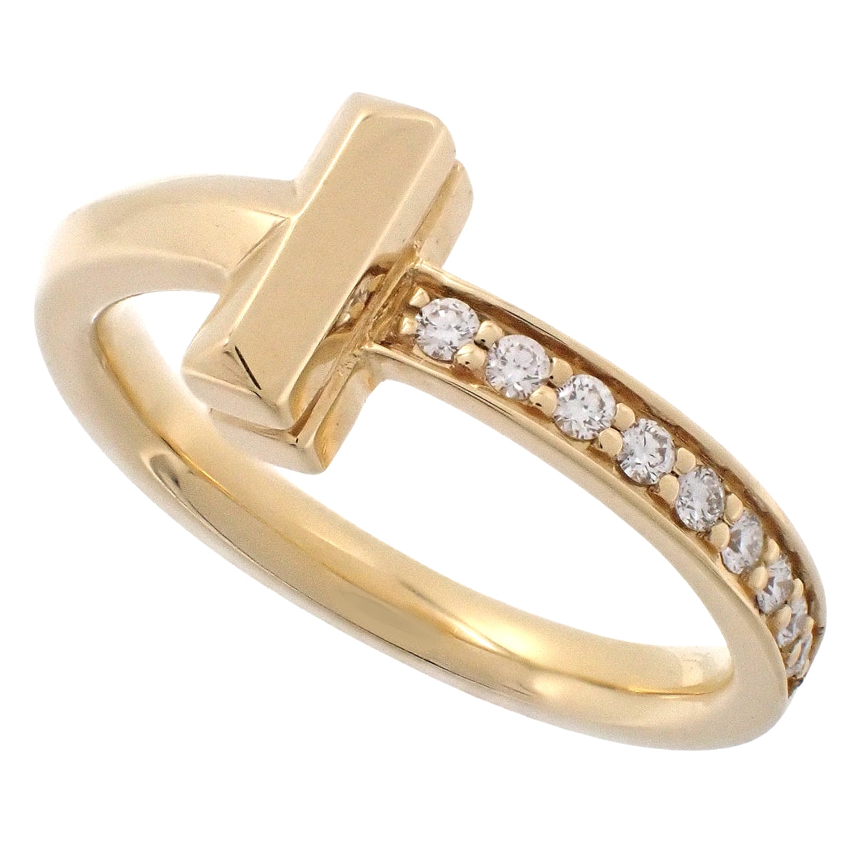 T ワン リング ダイヤモンド イエローゴールド K18YG 5(45)号 3.6g