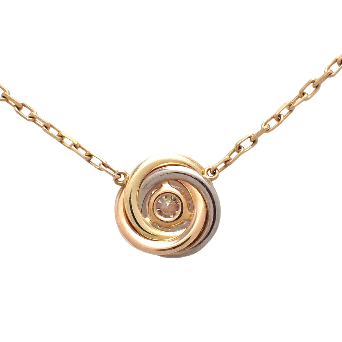 トリニティ ネックレス ダイヤモンド K18YG PG WG 2.8g