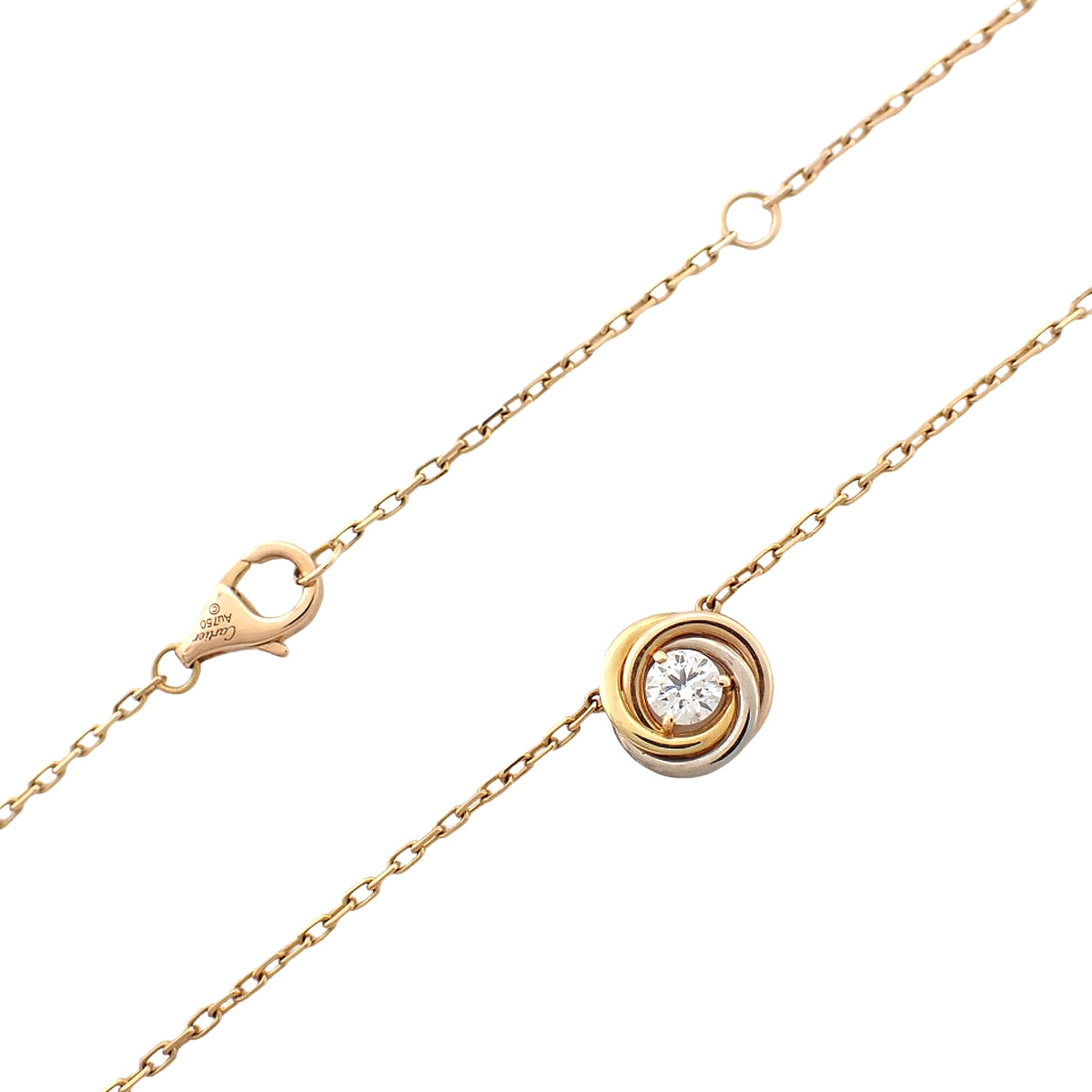 トリニティ ネックレス ダイヤモンド K18YG PG WG 2.8g