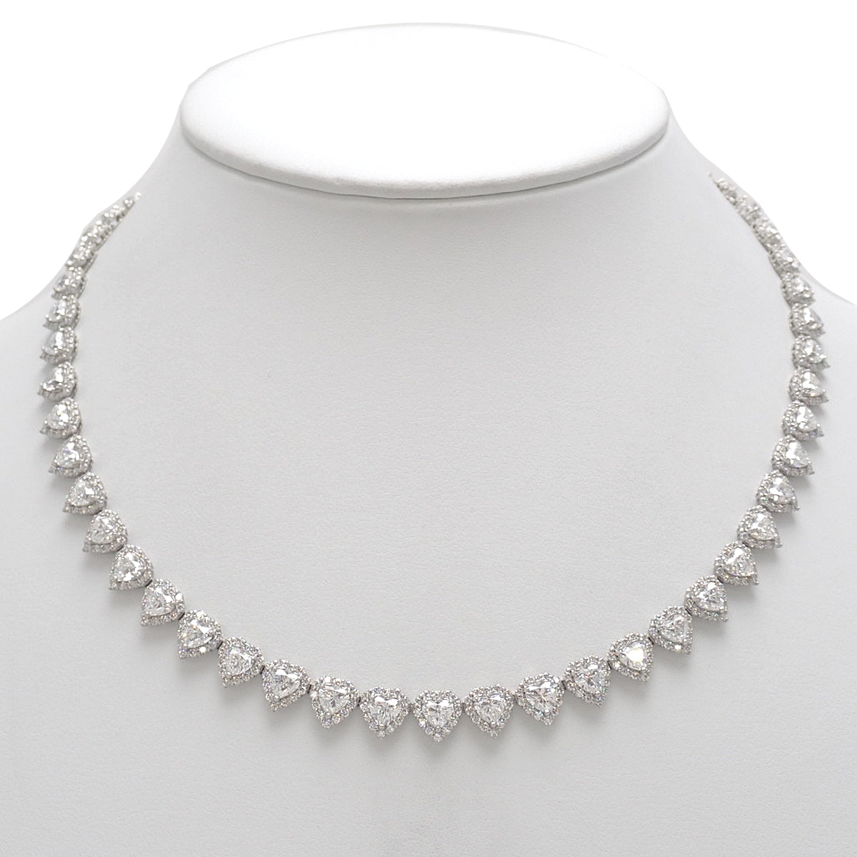 ハート ダイヤモンドネックレス D17.902/6.28 プラチナ Pt900 プラチナ Pt850 33.6g