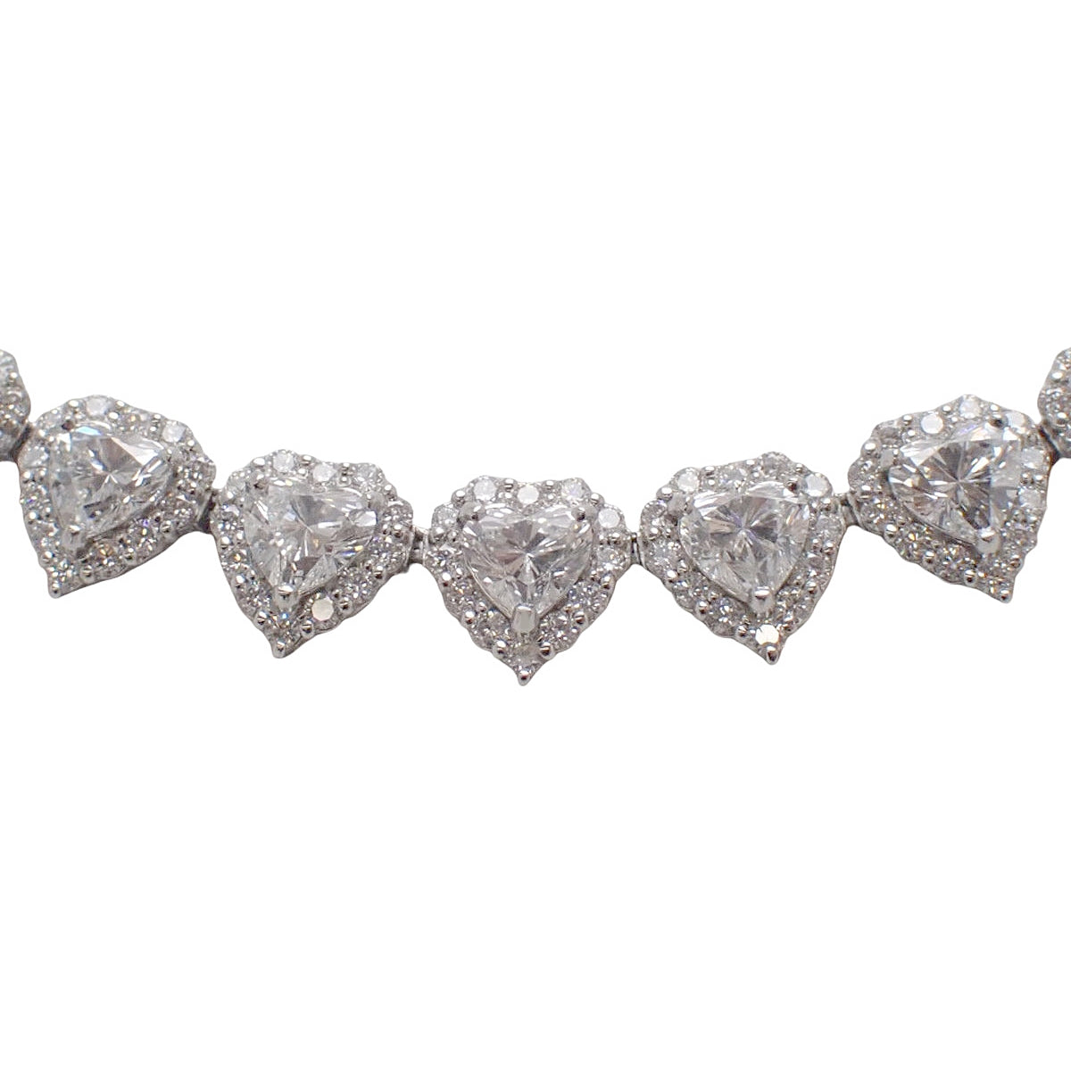 Heart Diamond Necklace D17.902/6.28 Platinum Pt900 Platinum Pt850 33.6g
