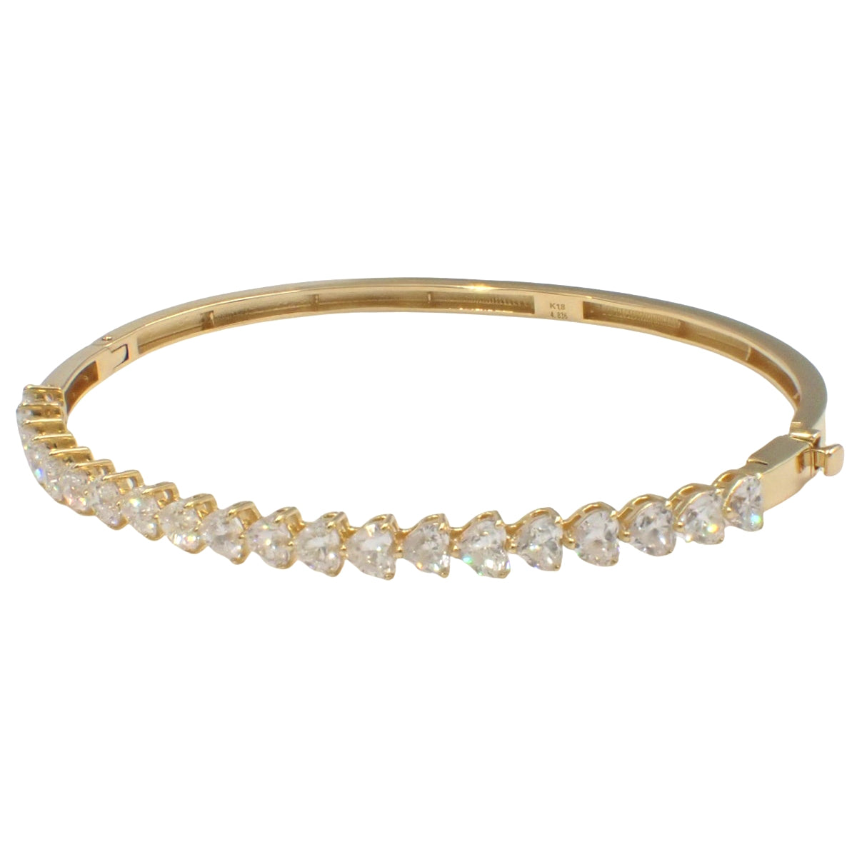 Diamond Bangle D4.836 Yellow Gold K18YG 12.5g