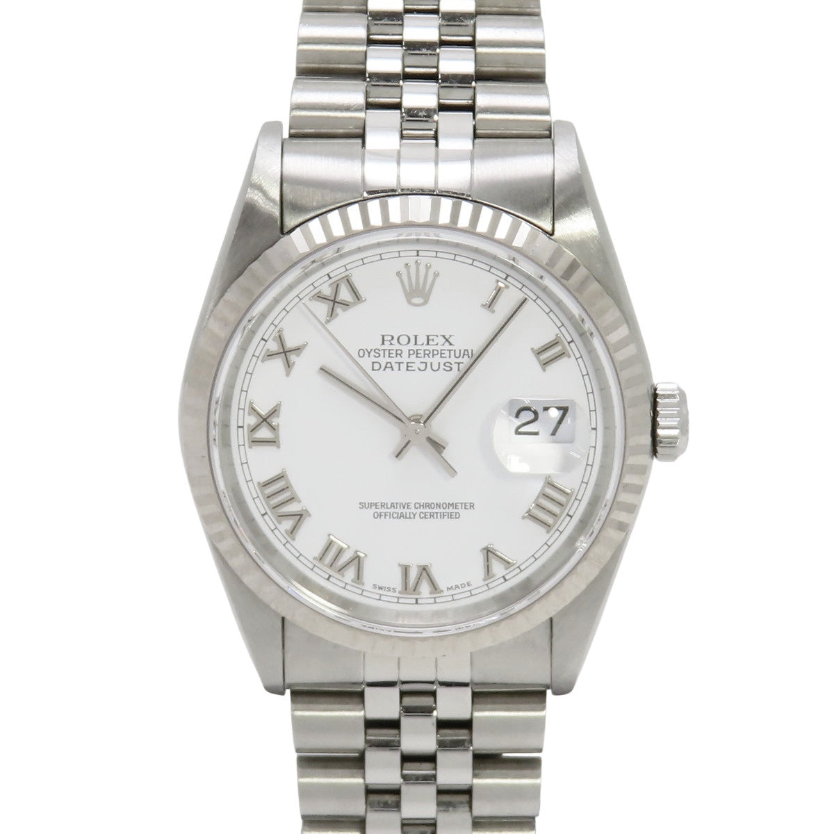 デイトジャスト 16234 WG/SS P番 ホワイト 自動巻き メンズ