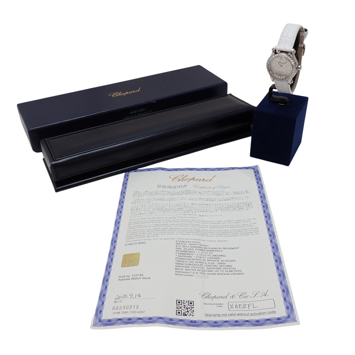 Happy Sport 278573-3003 SS/Leather Bezel Diamond Diamond Index 5PD Automatic Ladies