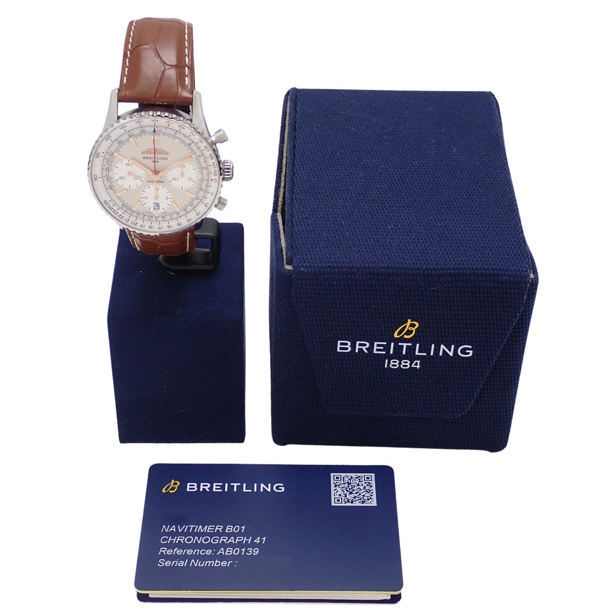 Navitimer B01 Chronograph 41 AB0139 SS/Leather Beige Automatic Men's
