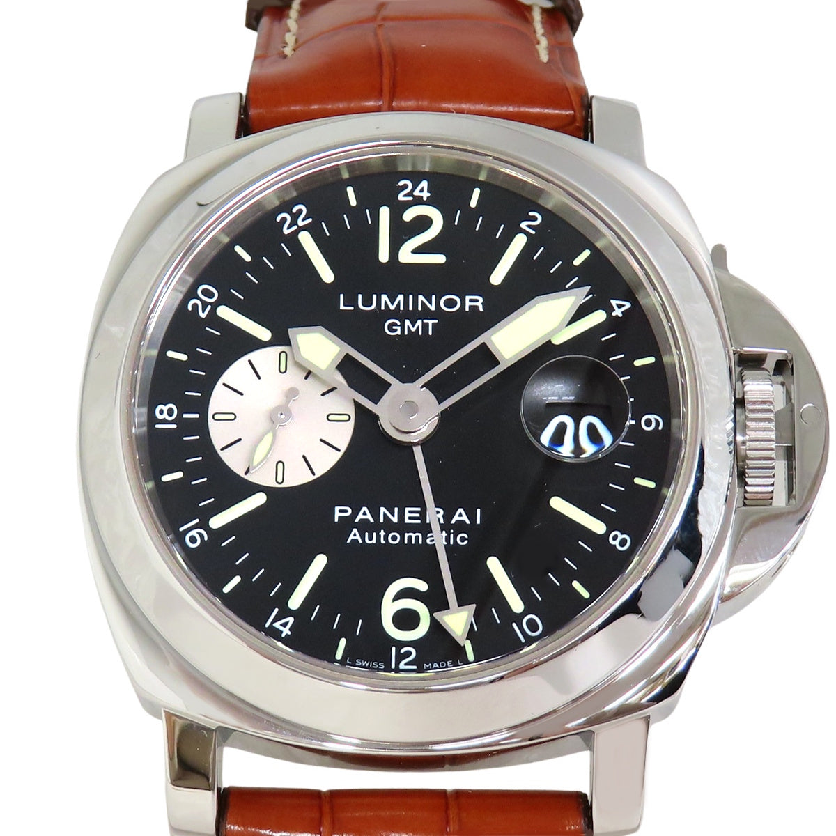 ルミノール GMT PAM00088 SS/革 ブラック 自動巻き メンズ