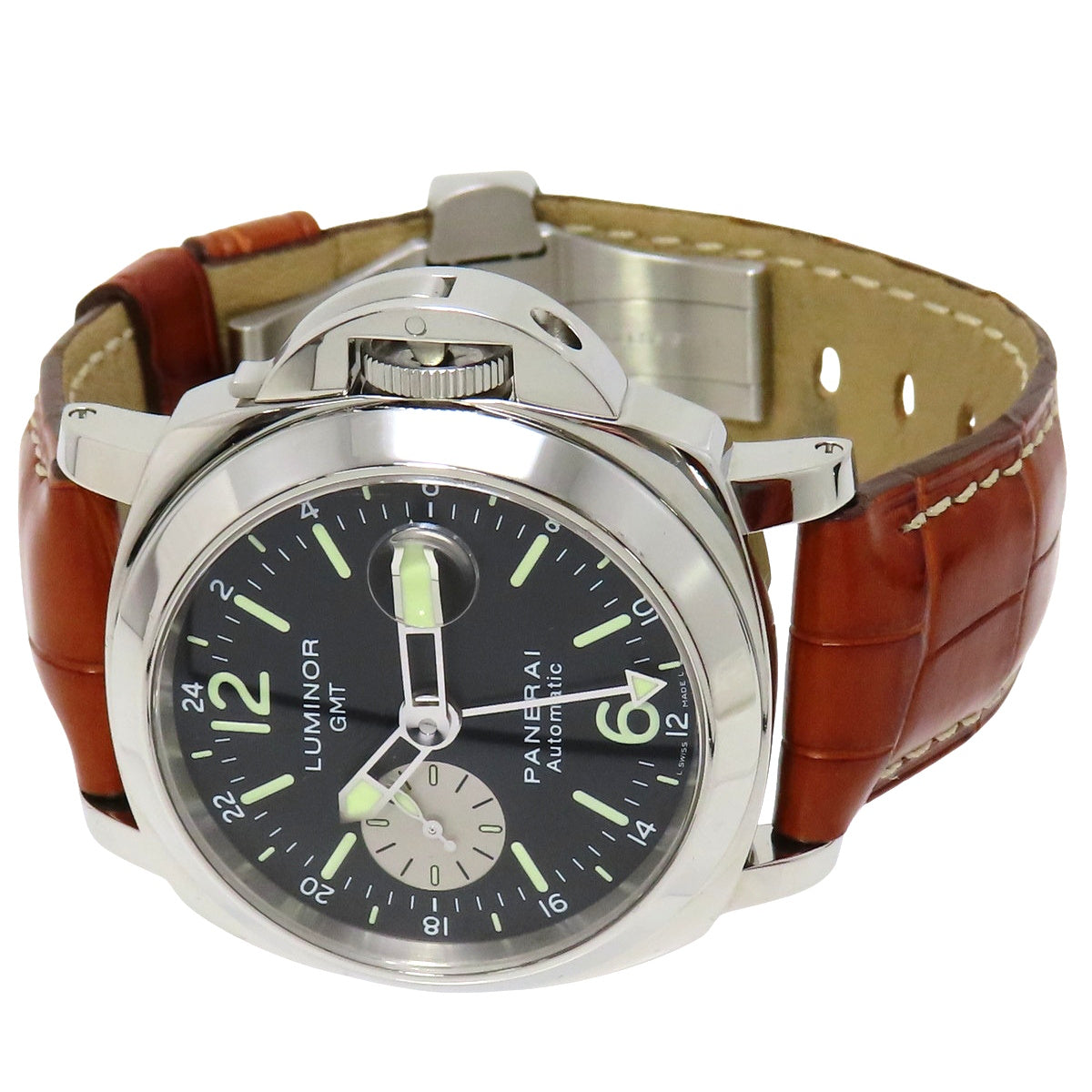 ルミノール GMT PAM00088 SS/革 ブラック 自動巻き メンズ