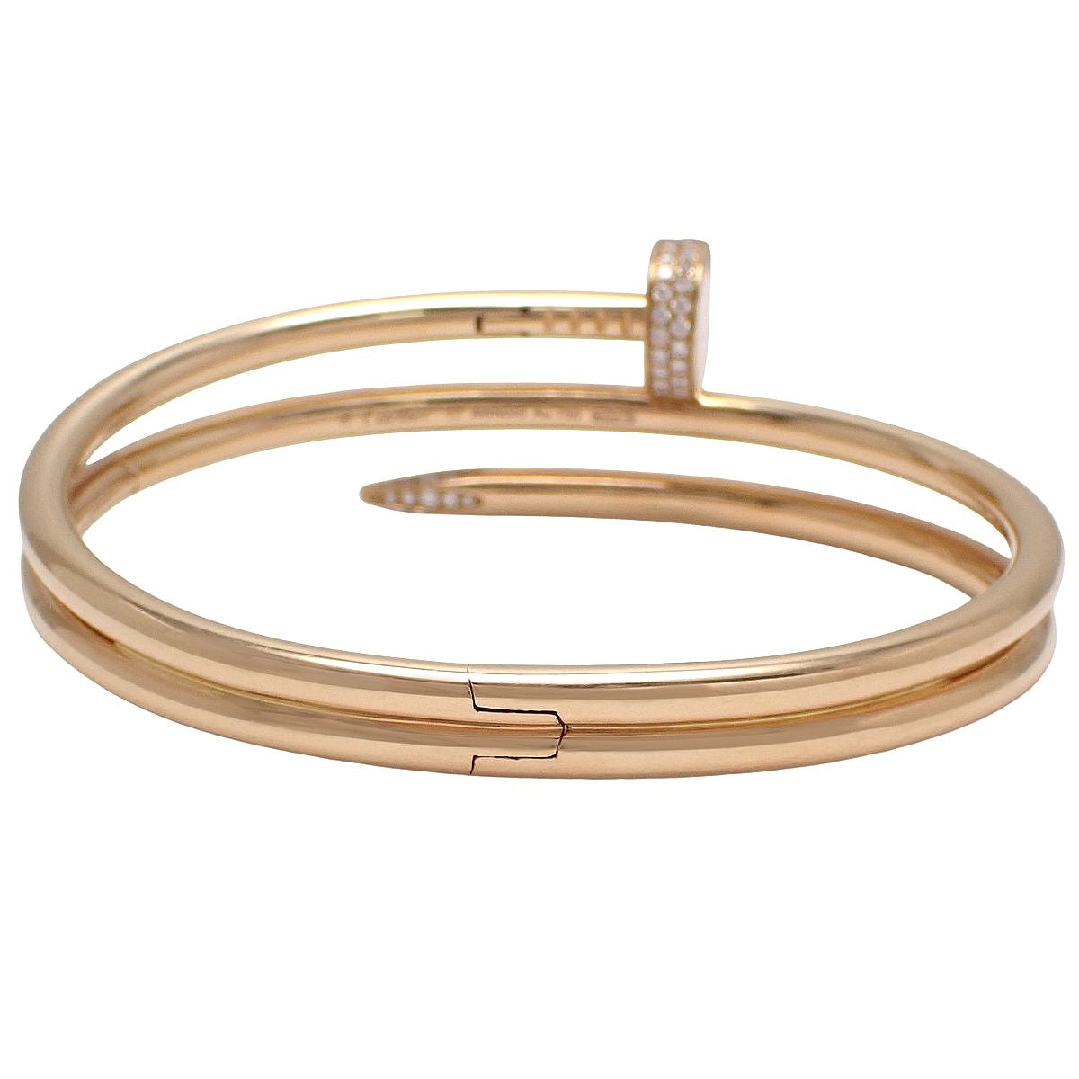 ジュスト アン クル ブレスレット ダブル ダイヤモンド K18PG 17 57.0g