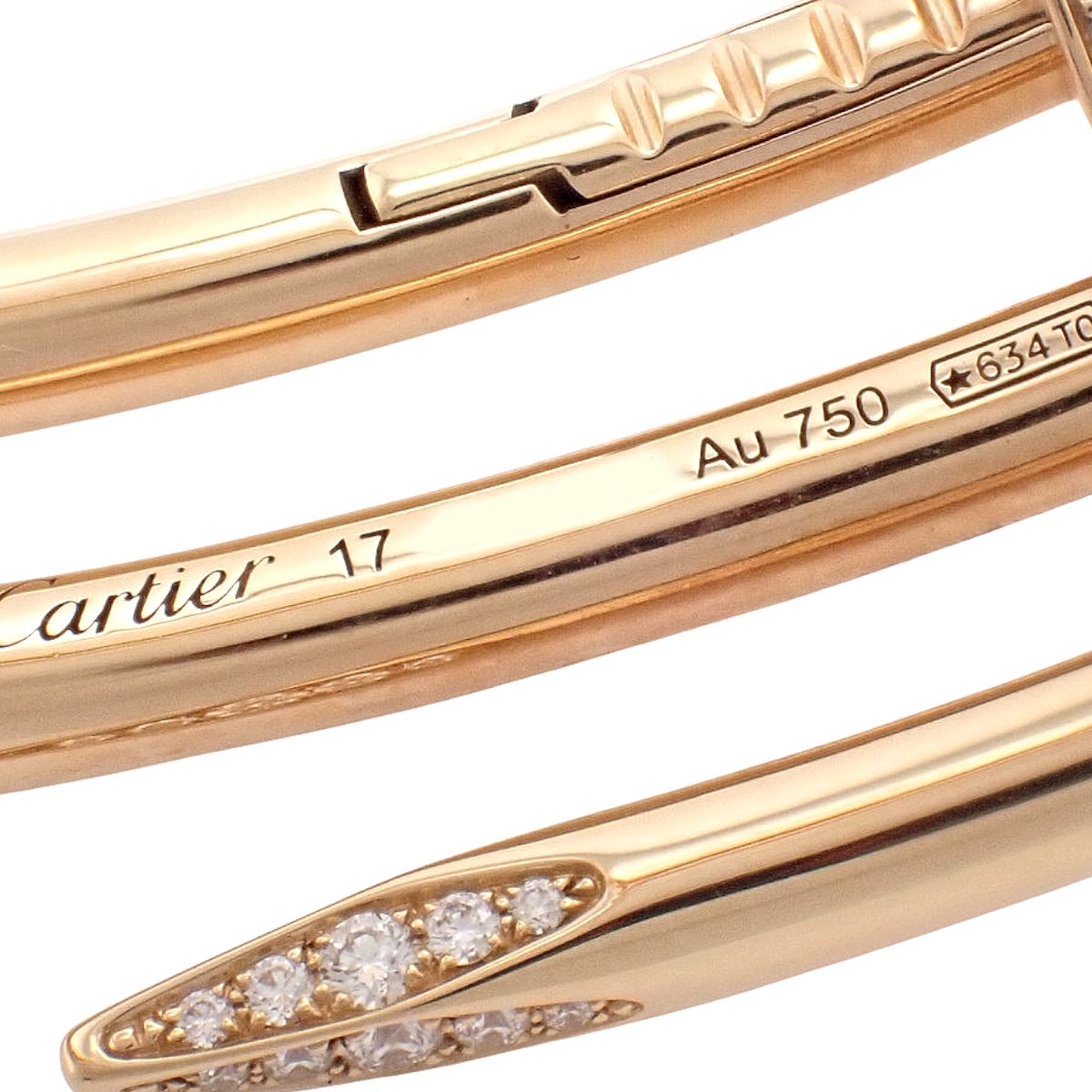 Juste un Clou Bracelet, Double, Diamonds, K18PG, 17, 57.0g