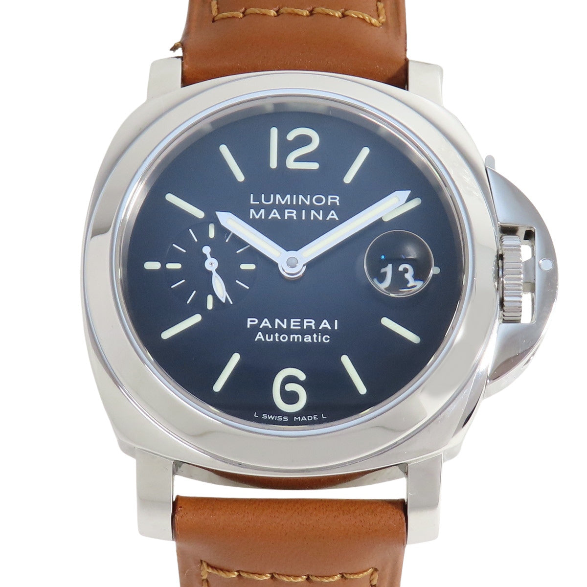 Luminor Marina PAM00104 SS/Leather Black Automatic Men's