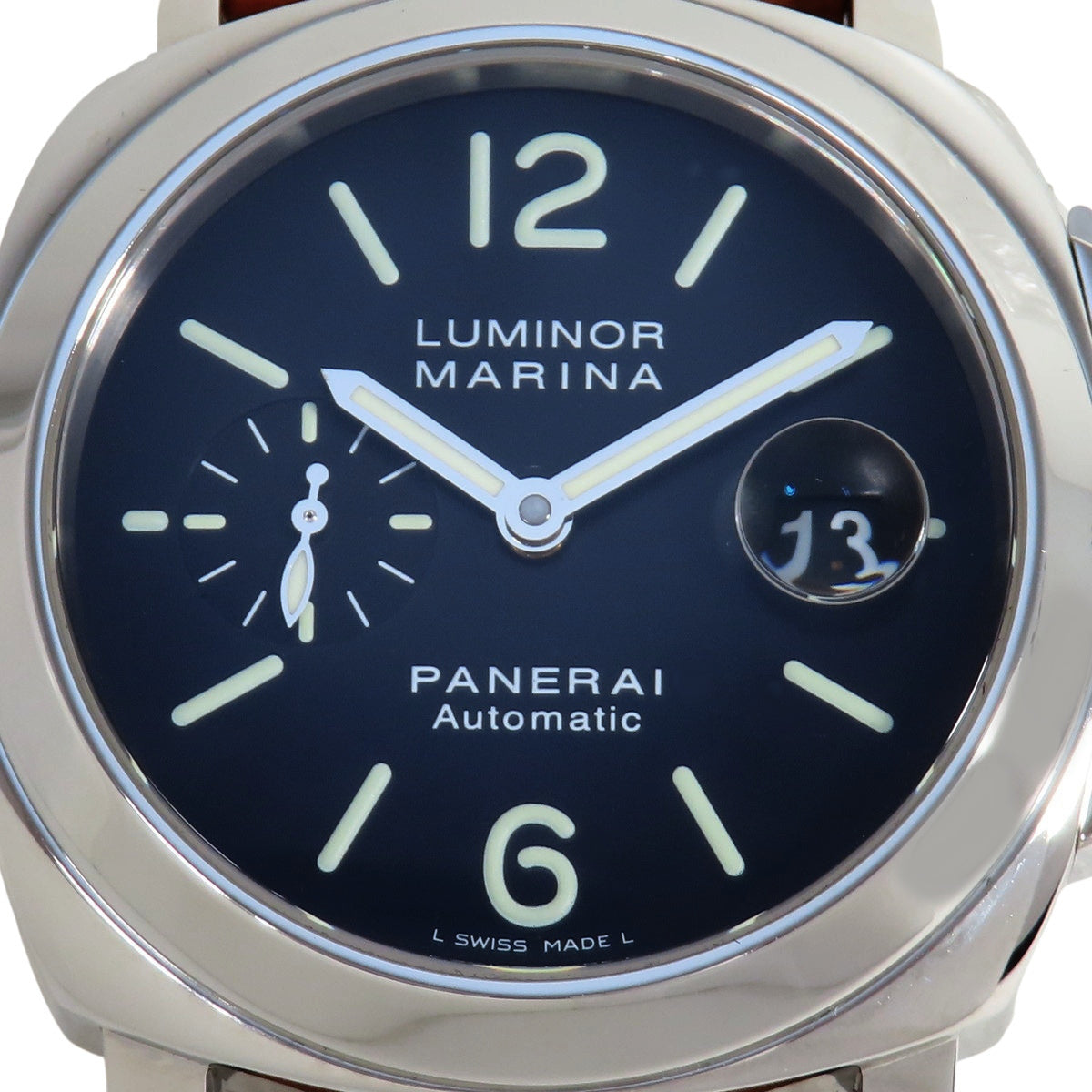 Luminor Marina PAM00104 SS/Leather Black Automatic Men's