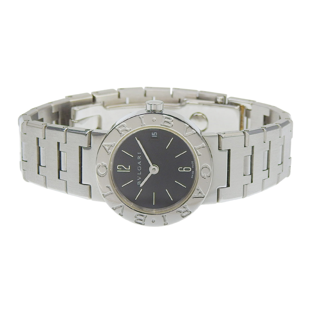 ブルガリブルガリ BB23SS SS ブラック クオーツ レディース