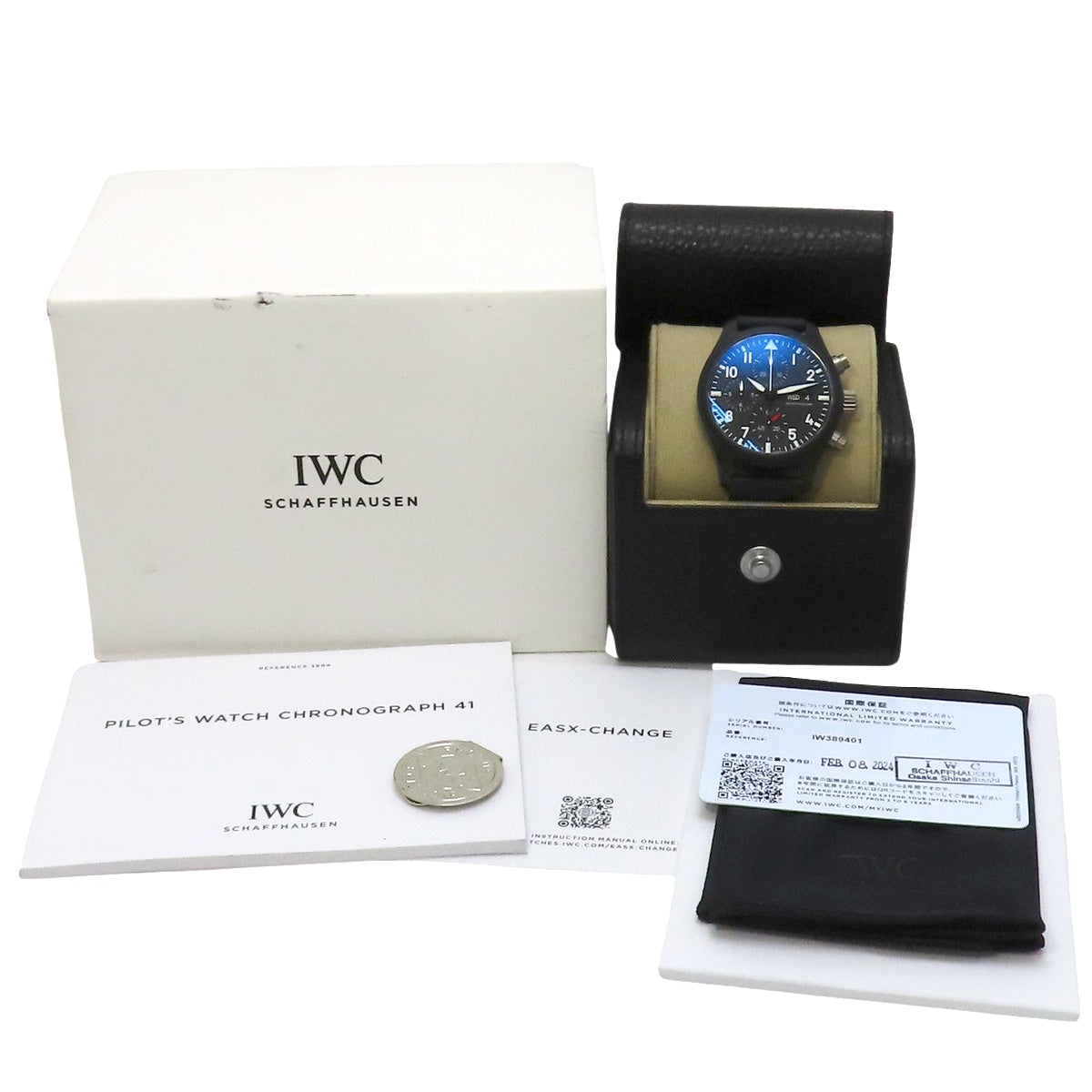 パイロットウォッチ クロノグラフ トップガン IW389401 CE/ラバー ブラック 自動巻き メンズ