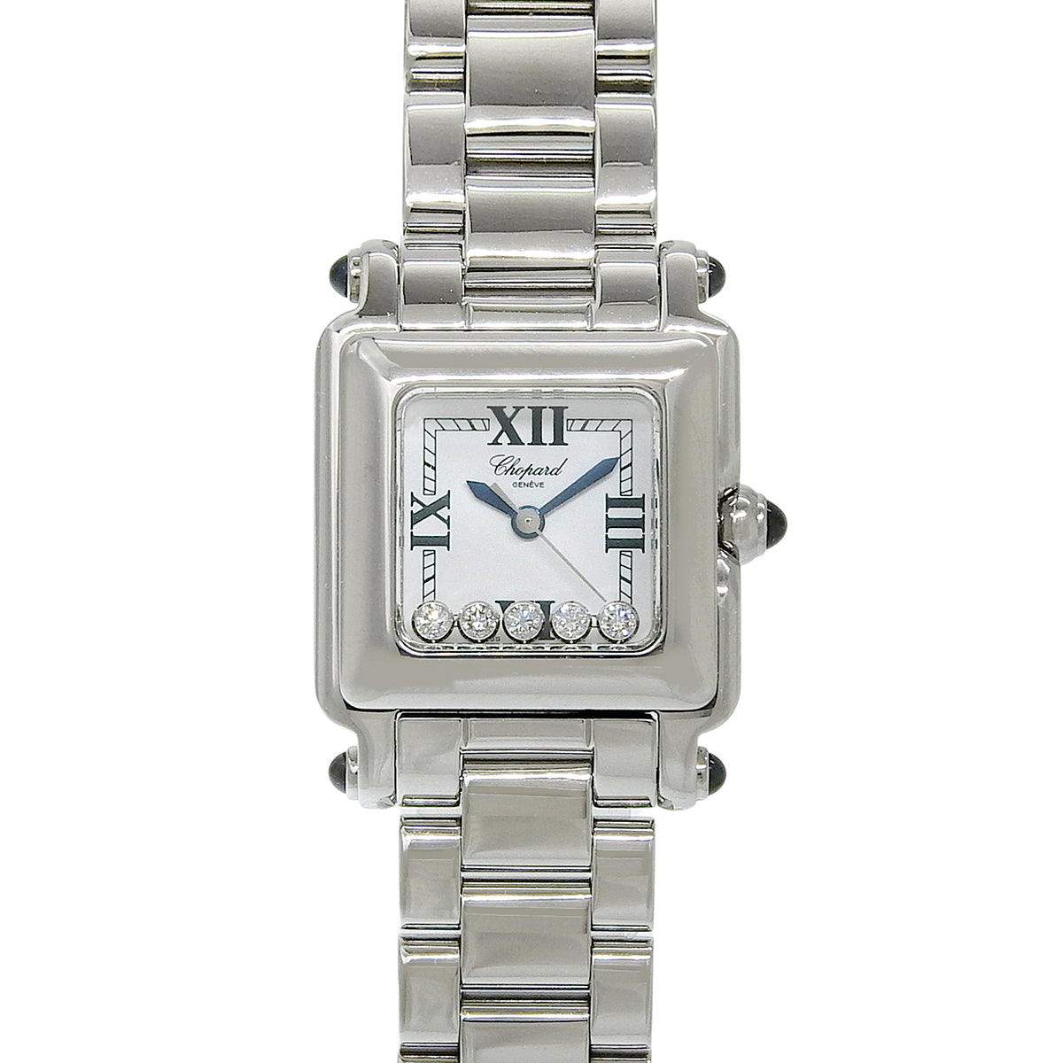 ハッピースポーツ スクエア ミニ 27/8893 SS 5Pダイヤモンド クオーツ レディース