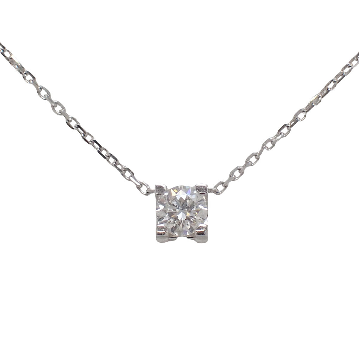 C de Cartier Necklace, Diamond D0.30, White Gold K18WG, 2.6g