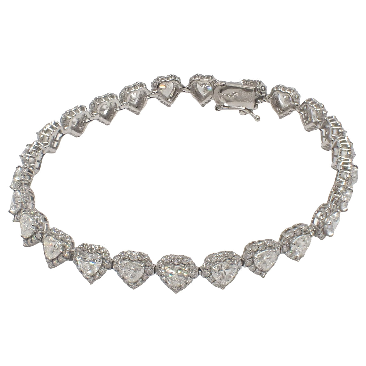 ハート ダイヤモンドブレスレット D6.372/2.20 プラチナ Pt850 プラチナ Pt900 13.0g