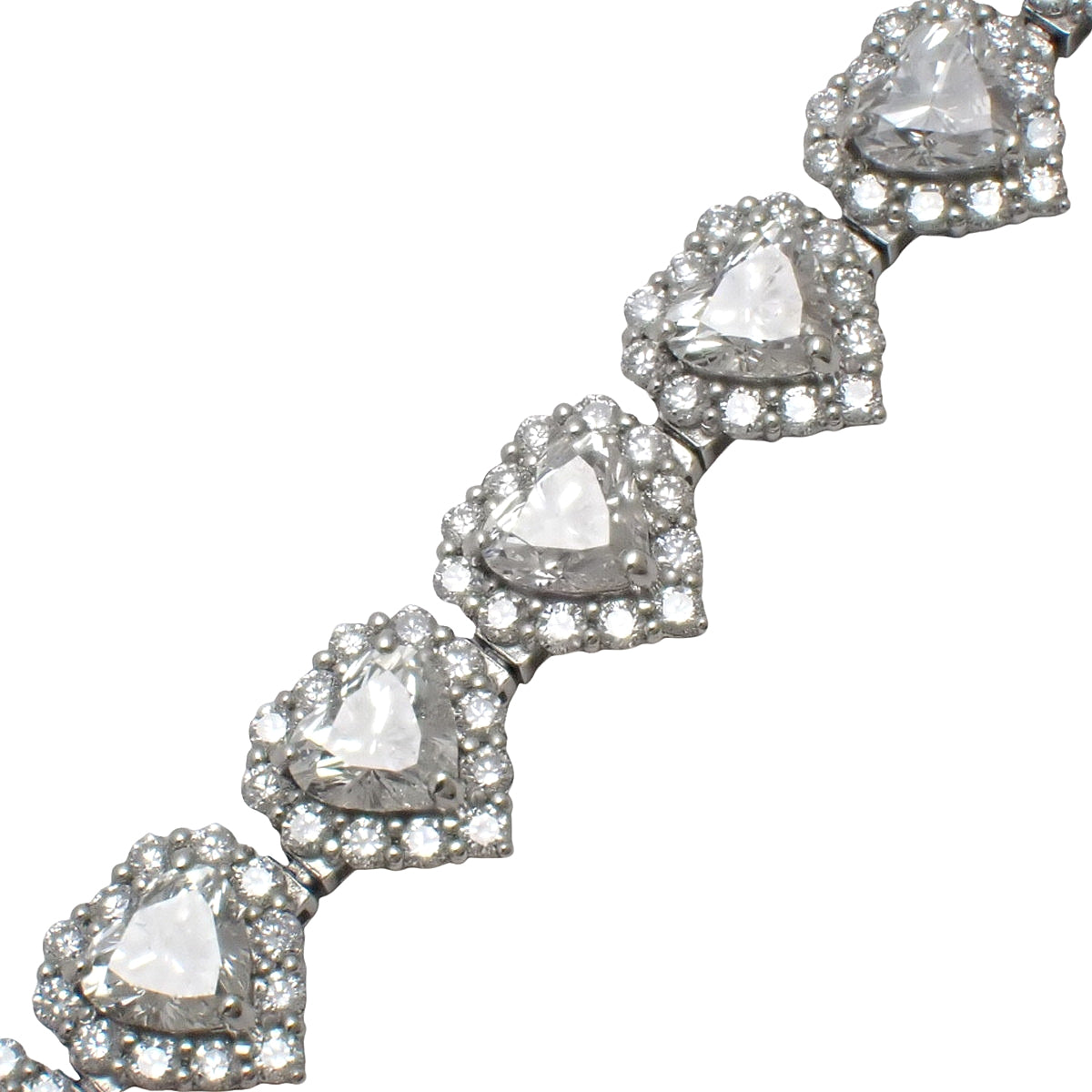 Heart Diamond Bracelet D6.372/2.20 Platinum Pt850 Platinum Pt900 13.0g