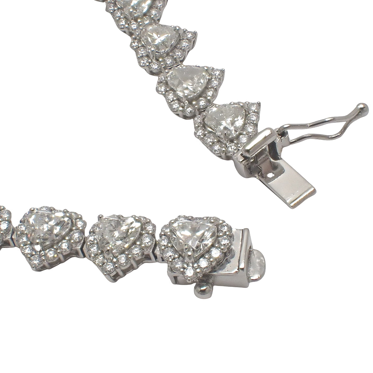 Heart Diamond Bracelet D6.372/2.20 Platinum Pt850 Platinum Pt900 13.0g