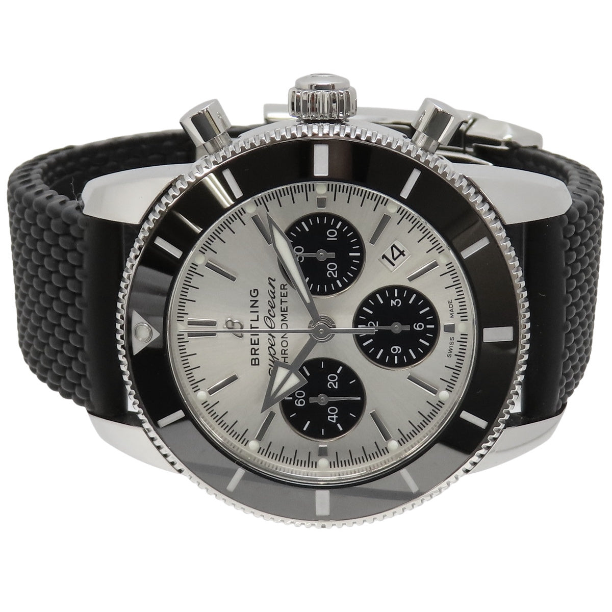 スーパーオーシャンクロノグラフ AB0162 SS/ラバー シルバー 自動巻き メンズ