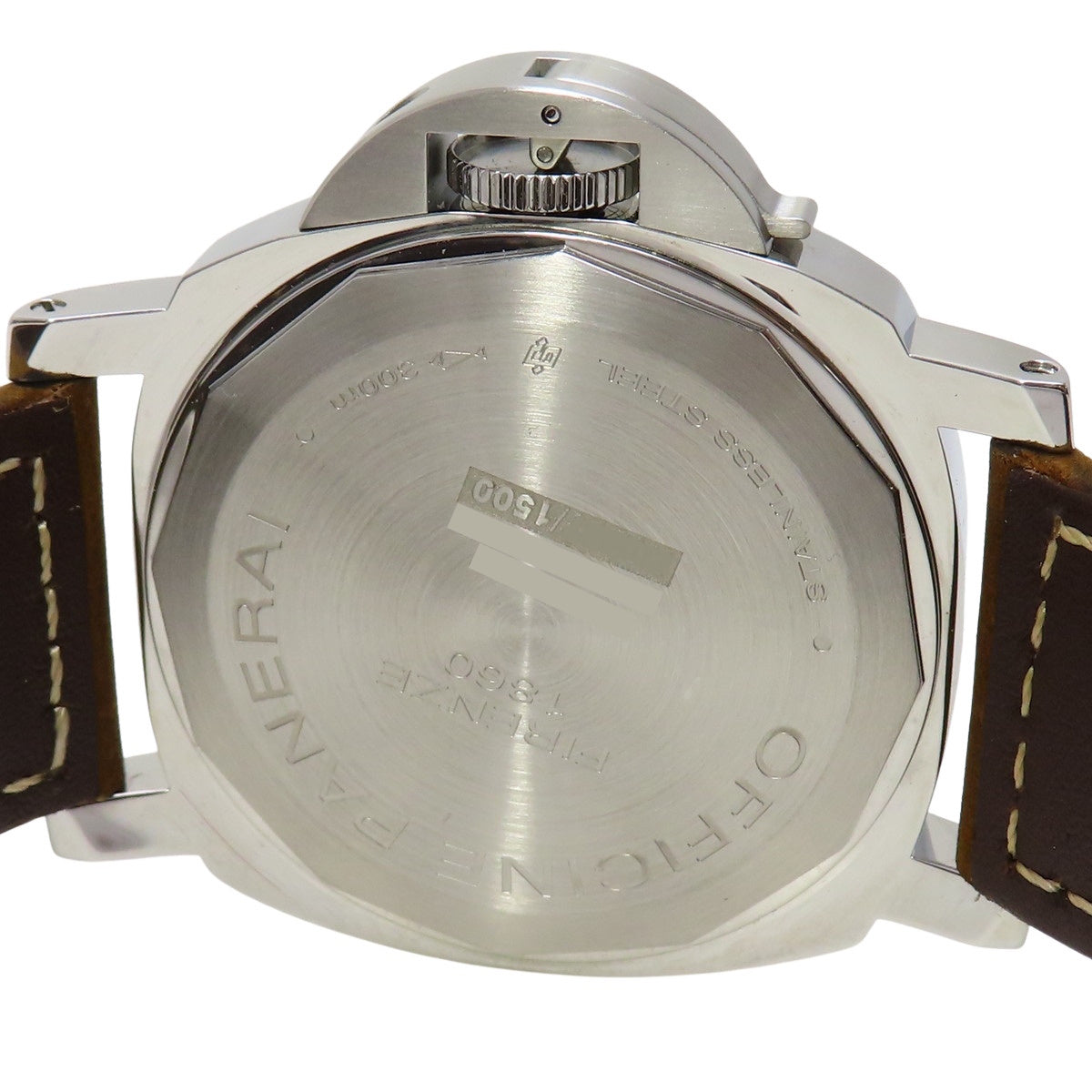 Luminor Base PAM00914 SS/Leather Black Manual Winding Men's