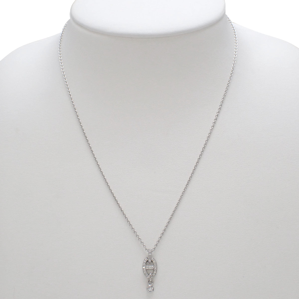 Chaine d'Ancre Enchainee Necklace Diamond D0.18 White Gold K18WG 4.6g
