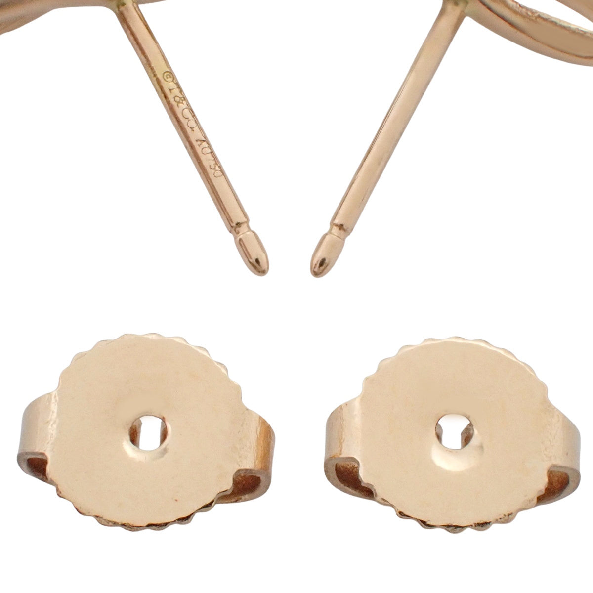 Infinity Earrings Pink Gold K18PG 1.6g