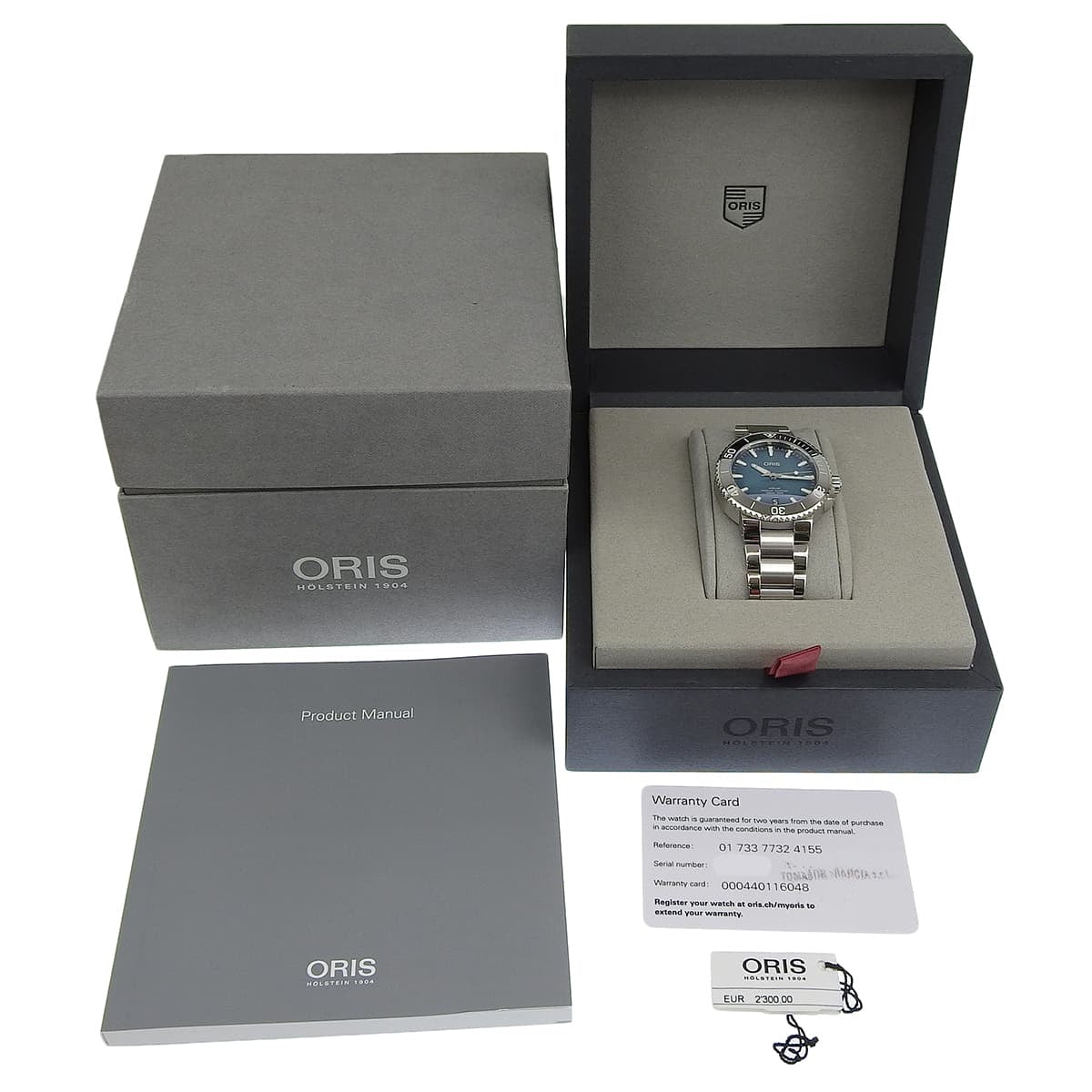 Aquis Date 01.733.7732.4155 SS Blue Automatic Men's