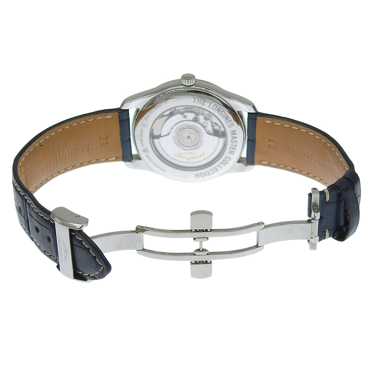 Master Collection L2.908.4.92.0 SS/Leather Blue Automatic Men's