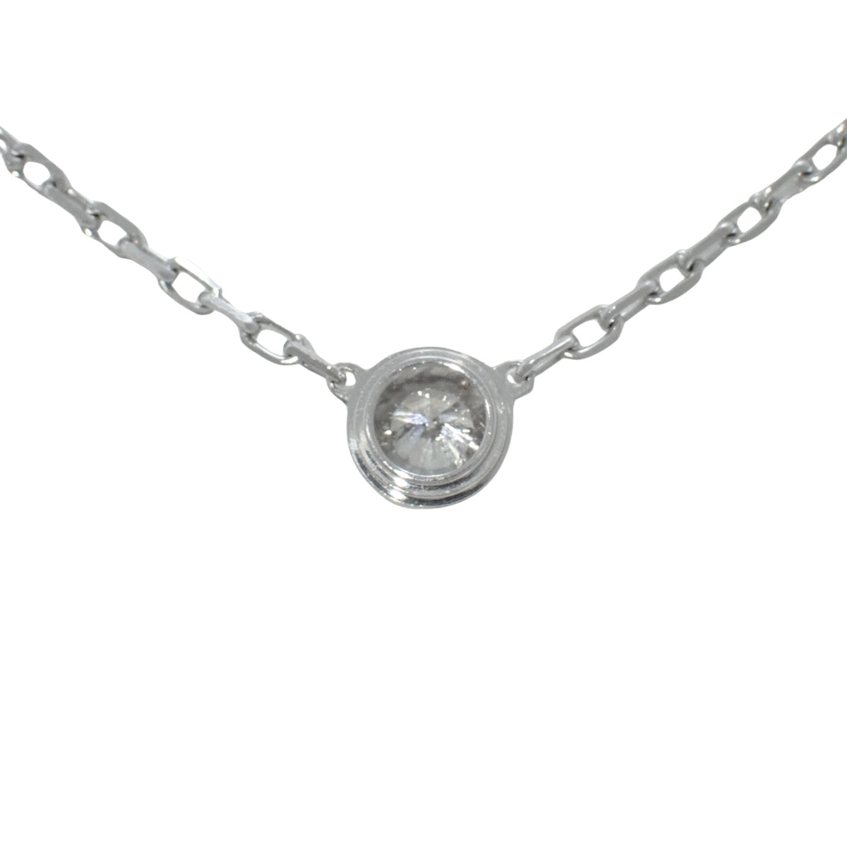 ダムール ネックレス スモールモデル ダイヤモンド ホワイトゴールド K18WG 3.0g