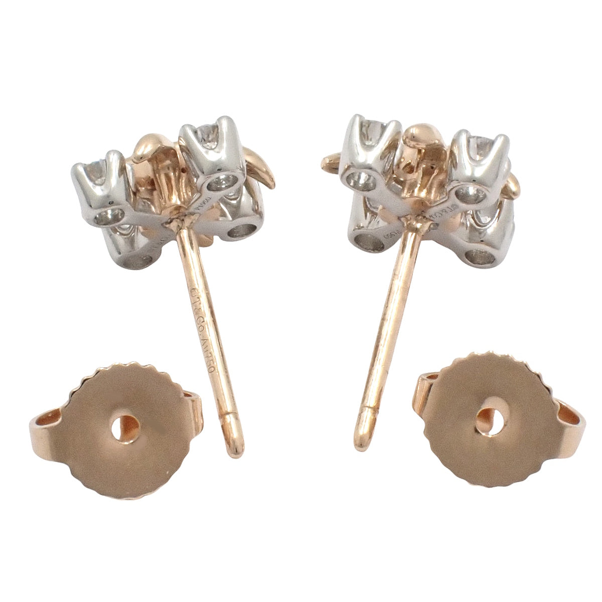 ピアス ダイヤモンド ピンクゴールド K18PG プラチナ Pt950 3.2g