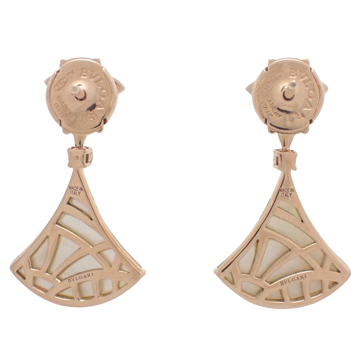 DIVAS' DREAM Earrings Mother-of-pearl/Diamonds K18PG 5.3g