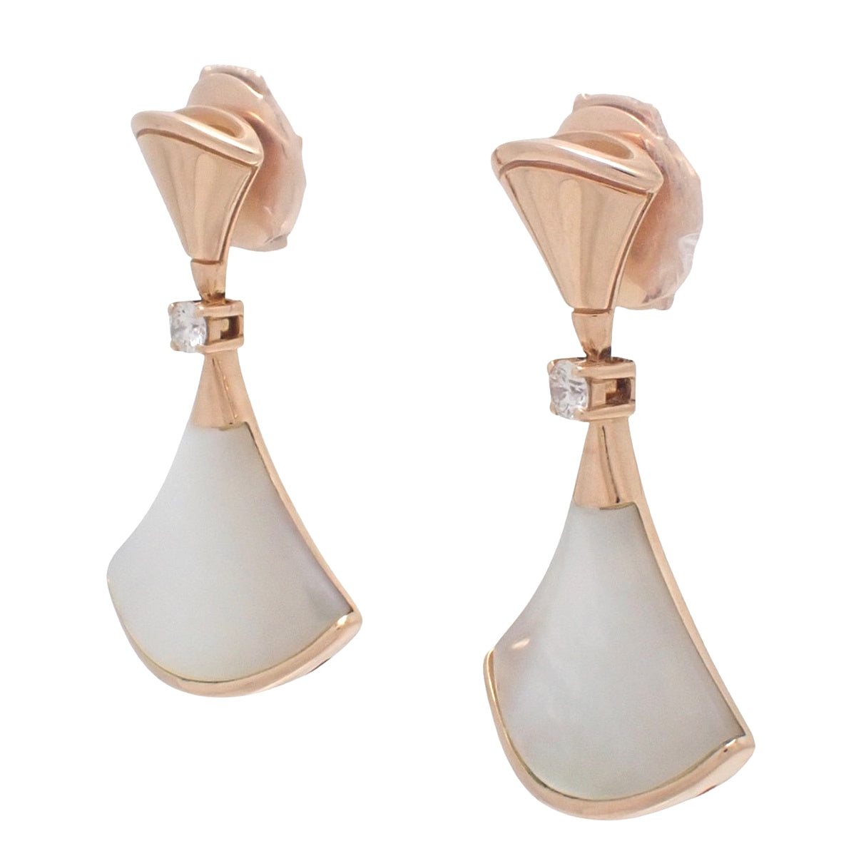 DIVAS' DREAM Earrings Mother-of-pearl/Diamonds K18PG 5.3g