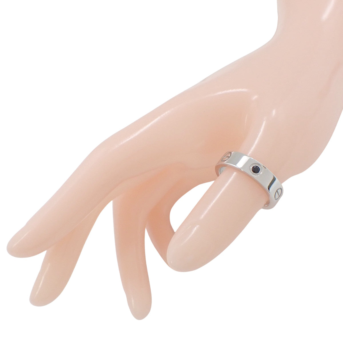 ブラックサファイア LOVE リング ブラックサファイア ホワイトゴールド K18WG 61 11.5g