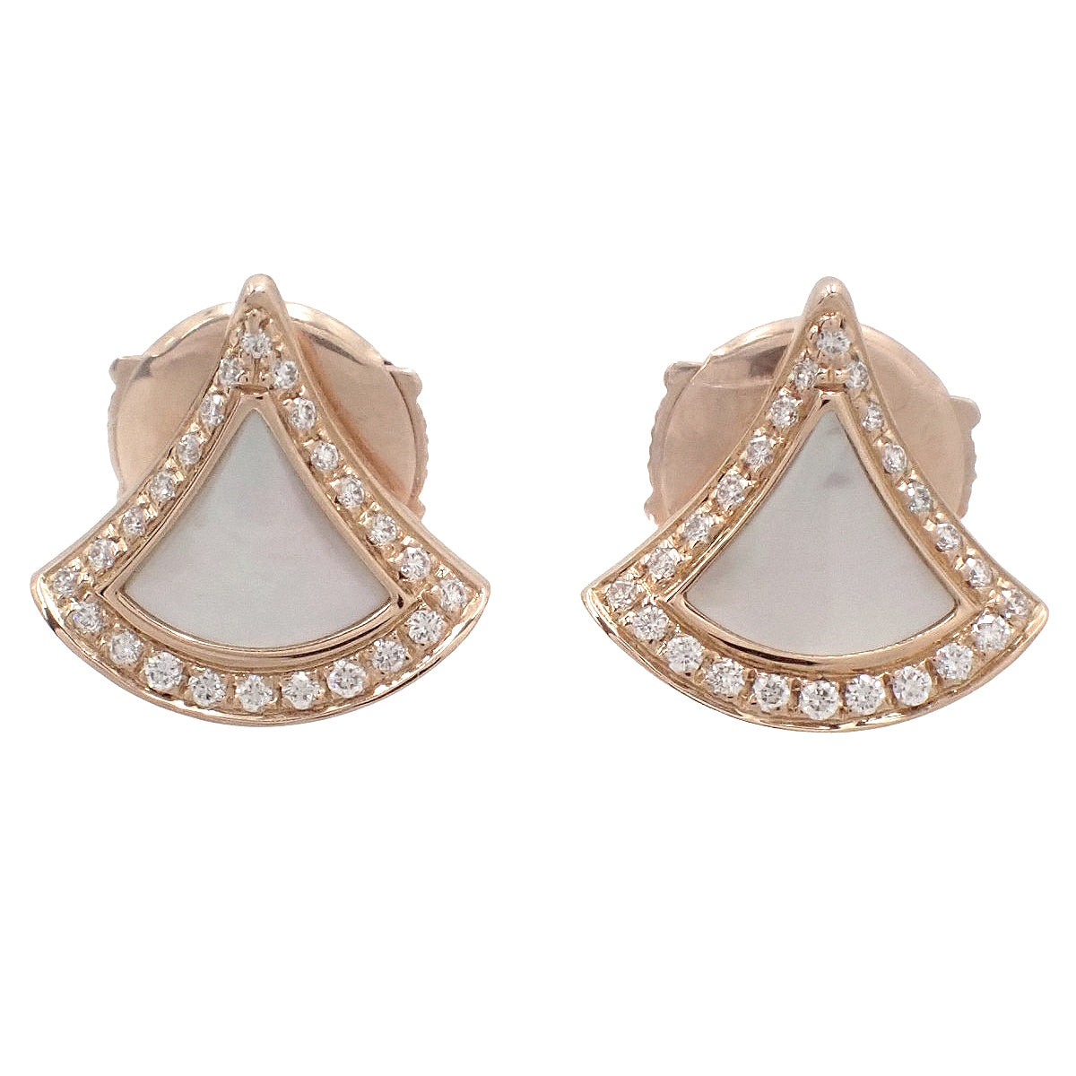 DIVA'S DREAM Earrings Mother-of-Pearl/Diamond Pink Gold K18PG 2.8g