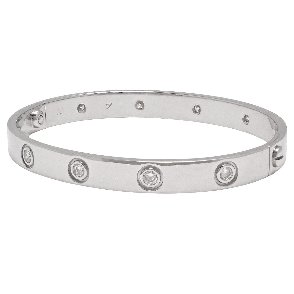 LOVE ブレスレット ダイヤモンド ホワイトゴールド K18WG 16 28.2g