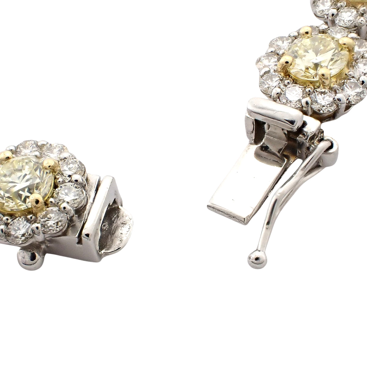 Diamond Flower Tennis Bracelet D10.60 Platinum Pt900 Platinum Pt850 Yellow Gold K18YG 16.4g