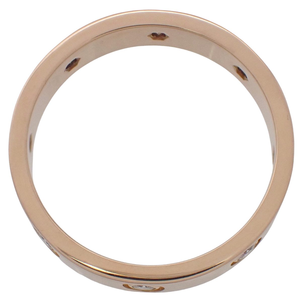 LOVE ring, small model, diamonds, pink gold, 18K, 54, 4.4g