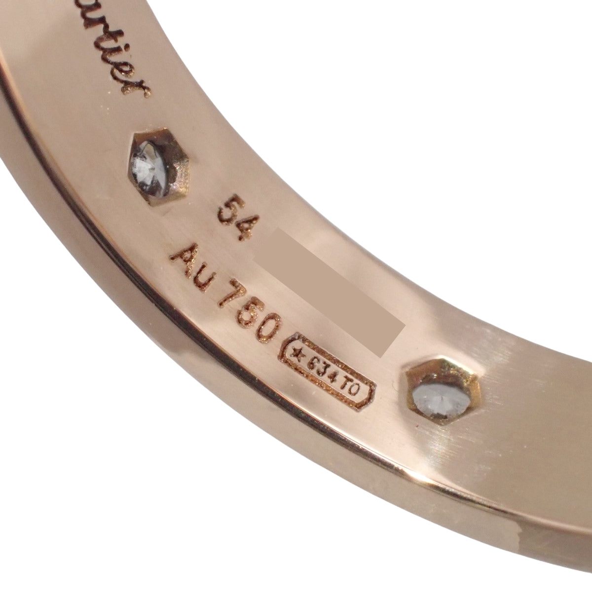 LOVE ring, small model, diamonds, pink gold, 18K, 54, 4.4g