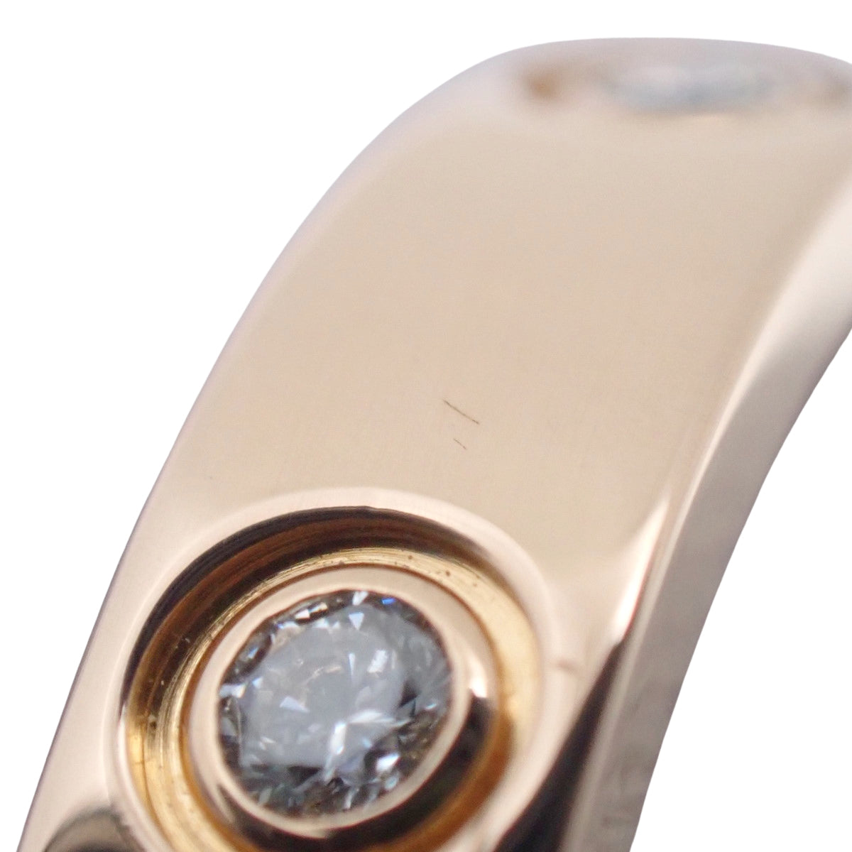 LOVE ring, small model, diamonds, pink gold, 18K, 54, 4.4g