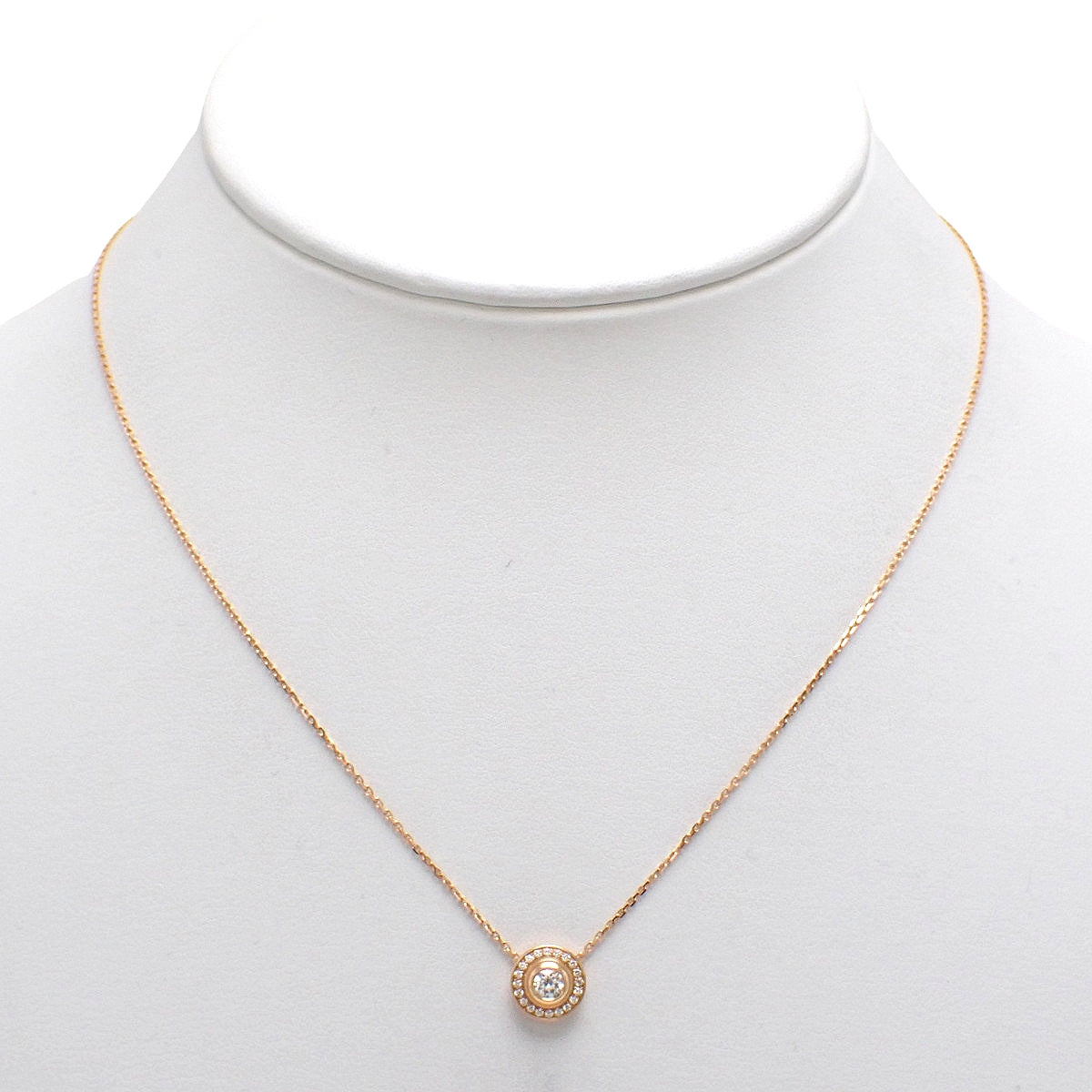 Damour Pavé Diamond Necklace Diamond Pink Gold K18PG 3.5g