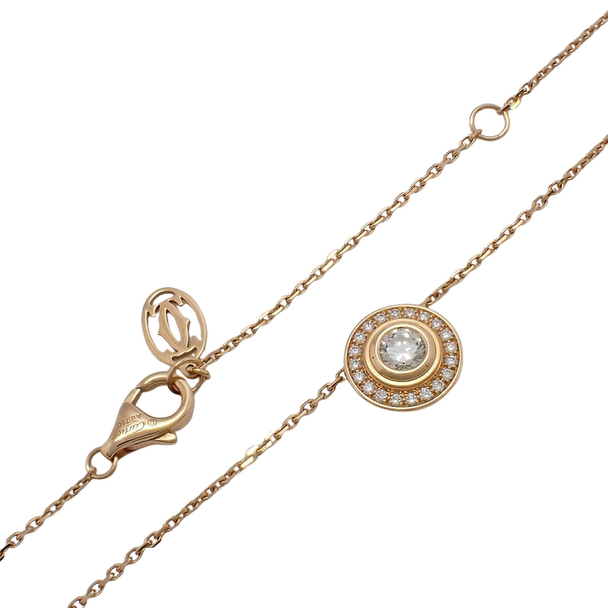 Damour Pavé Diamond Necklace Diamond Pink Gold K18PG 3.5g